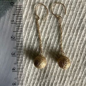 14K JJT Yellow gold drop earrings, pre-owned